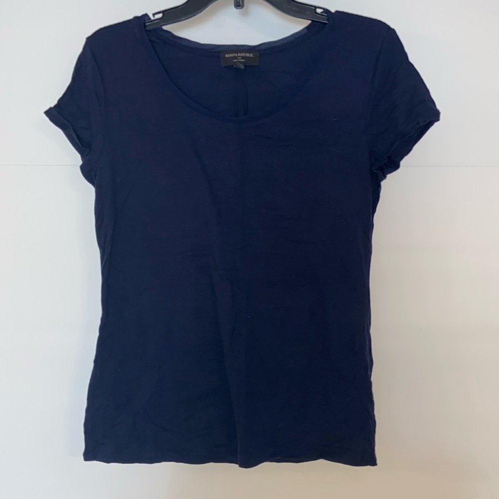 Banana Republic Luxe Touch t shirt medium navy